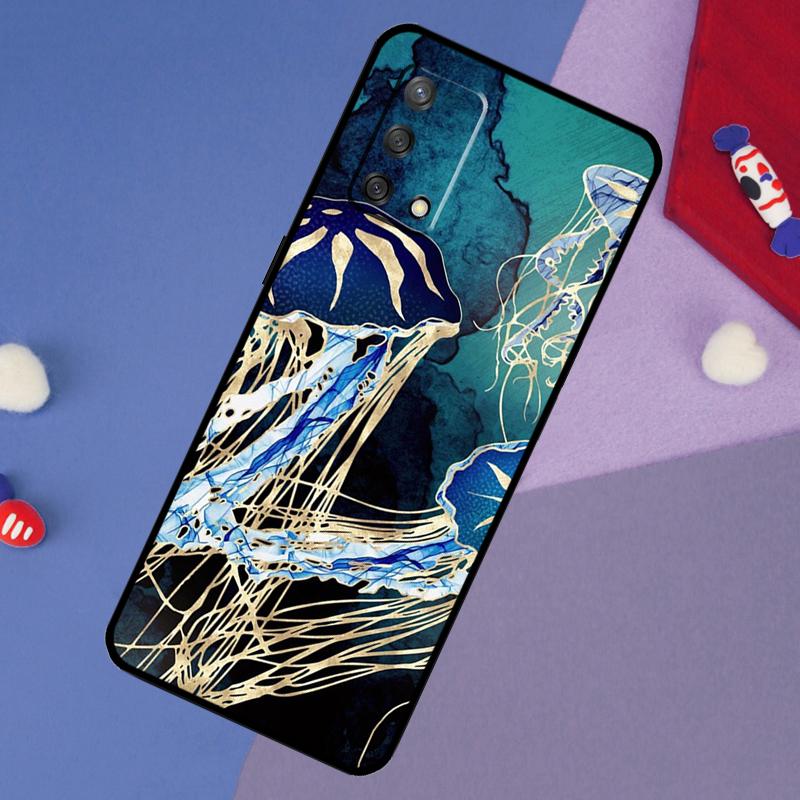 Magic Jellyfish Case For Oppo A78 A18 A38 A74 A94 A54 A58 A98 A80 A60 A40 A96 A76 A16 A15 A17 A57 A5 A6 Pro