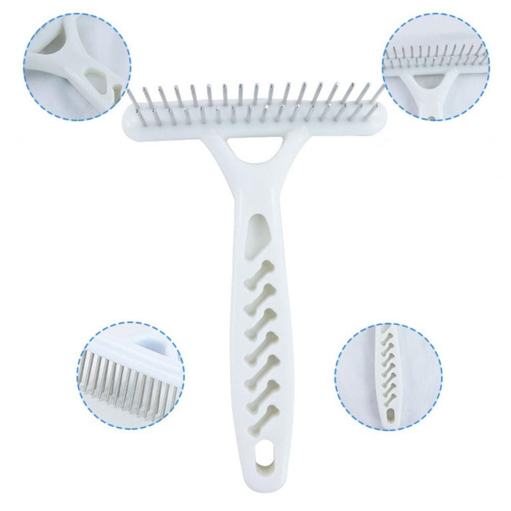 Stainless Steel Dog Needle Row Comb Double Row Dog Hair Fur Shedding Remove  For Dogs Puppy Cats