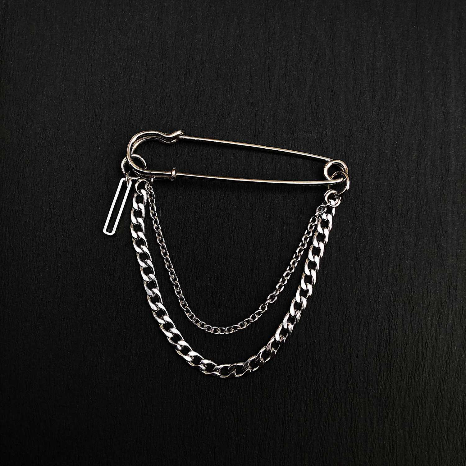

Fashion Pins Metal Chain Pendant Brooch For Women Men Suit Decoration Tassel Chain Metal Pin Cloth Jewelry Accessories