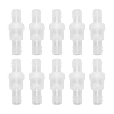 10 Pcs Clapet Anti-Retour 1 Voie Translucide Arrêt d'Eau Clapet Anti-Retour de Tuyau avec Ressort pour l'Industrie Chimique