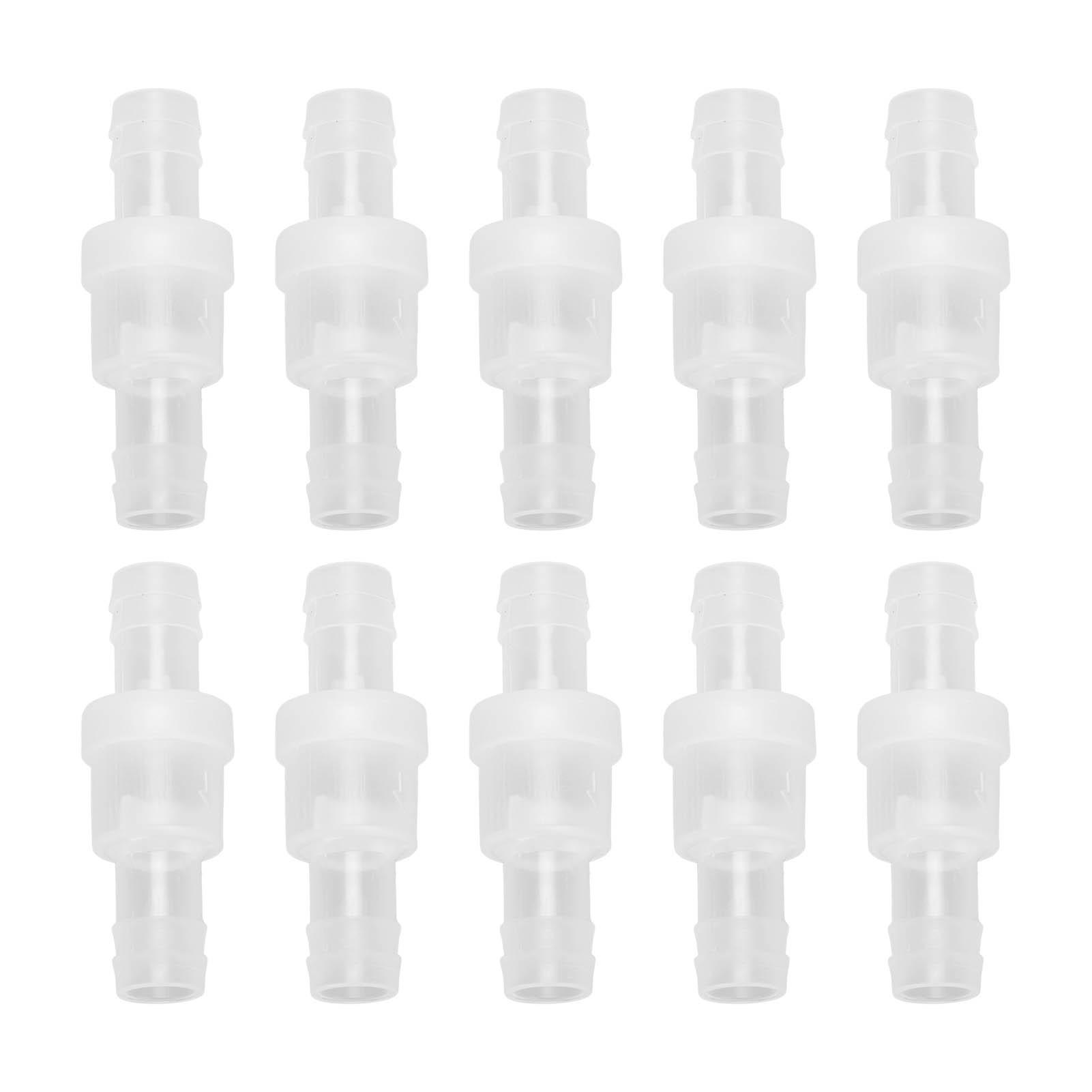 

10 Pcs 1 Way Check Valve Translucent Water Stop Hose Check Valve with Spring for Chemical Industry