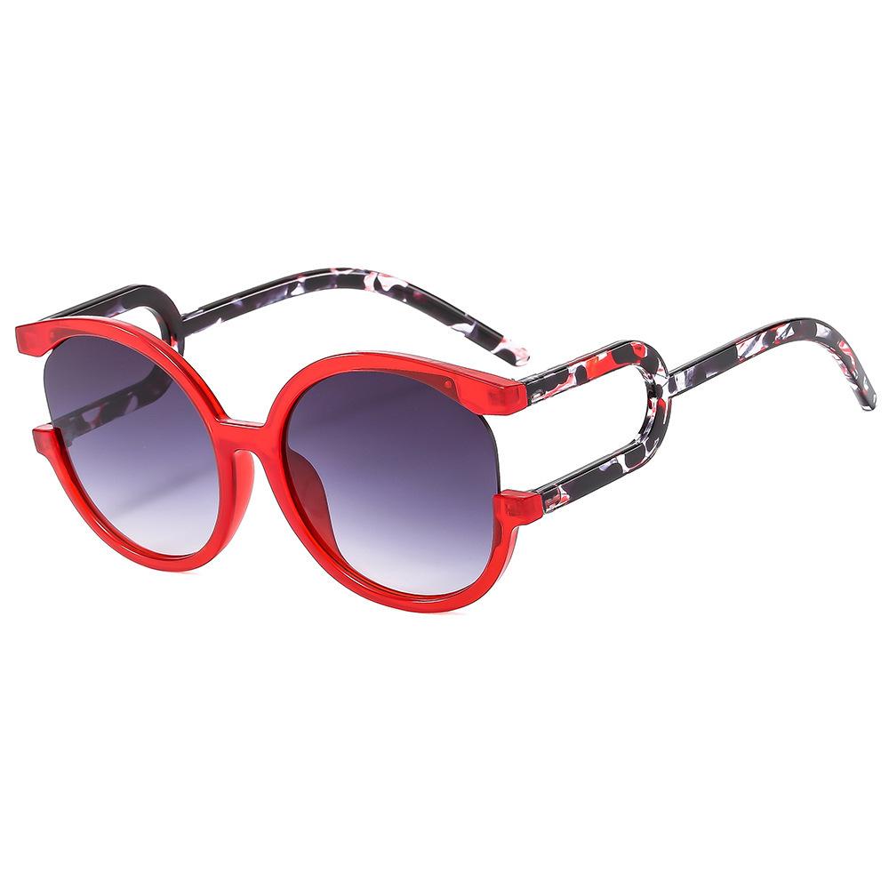 Luxury Designer Trendy UV400 Sun Eyewear Fashion Women Men Outdoor Travel Round Frame Eye Protection Sun Eyeglasses Goggles