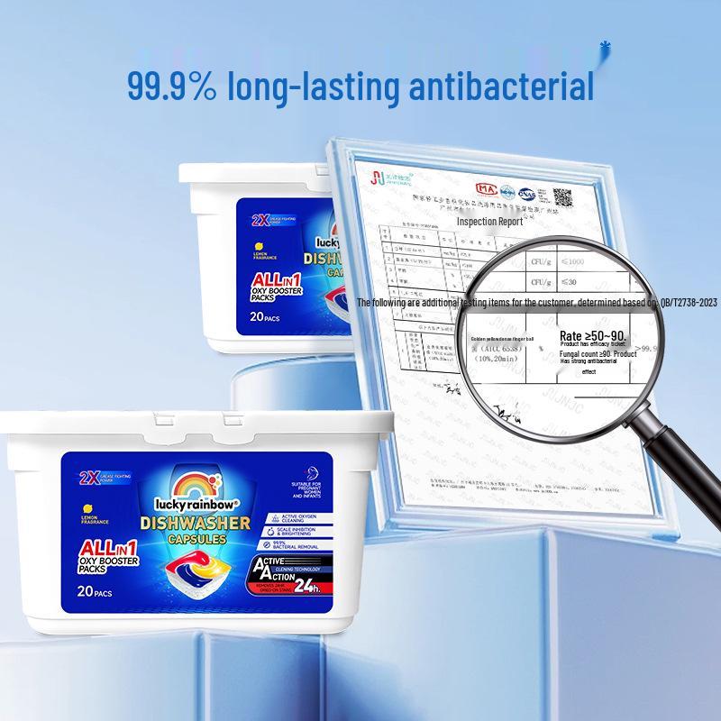 Dishwasher Pods for Sterilization, Oil Removal & Brightening (20 Pcs/box)