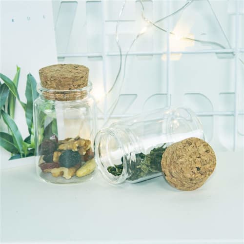 Glass Jar with Cork Lid - Perfect for Spices, Candy, and Candle Making, Wedding Gift - 80ml (4-Piece Set)