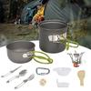Outdoor Gas Burners Stove Tourist Pots Set Camping Cookware Kits Folding Utensils for Backpacking Outdoor Hiking & Picnics