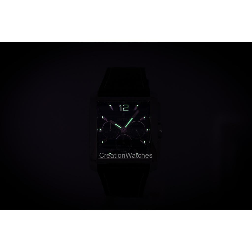 Festina Chronograph Leather Strap Blue Dial Quartz F20636-2 Men's Watch