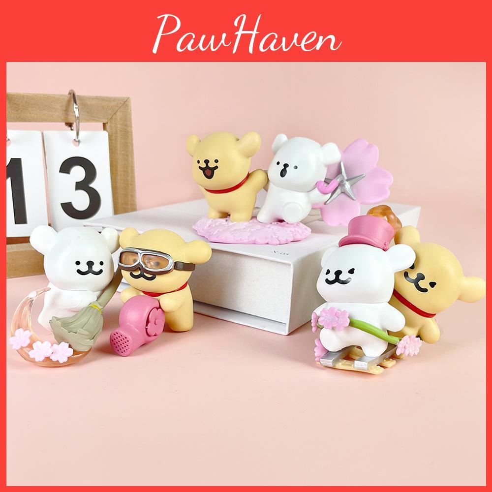 Maltese Dog Romantic Sakura Series Pvc Collectible Figure For Anime Fans And Desk Decor