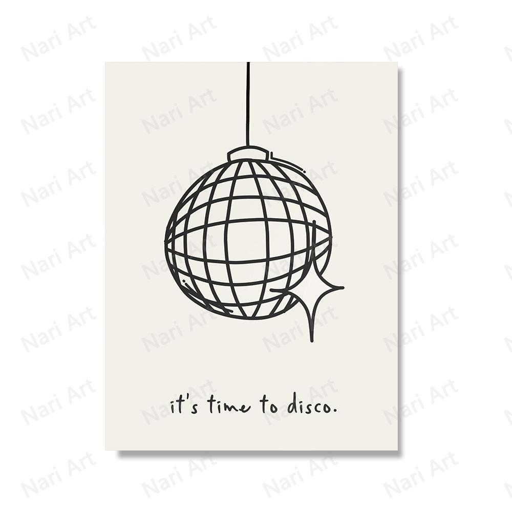 Home Music Disco Ball Wall Art Posters Breakfast Food Prints Kitchen Canvas Decor Leopard Animal Painting Room Home Decoration No Frame
