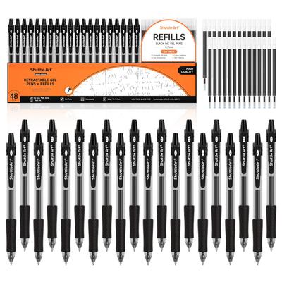 Shuttle Art Gel Ballpoint Gel Gel Knock 20 28 48 Quick Clip for Office Writing Instruments Pen, Pen, Ink, Type, Black, 0.7mm, Pieces, Refills, Packs,
