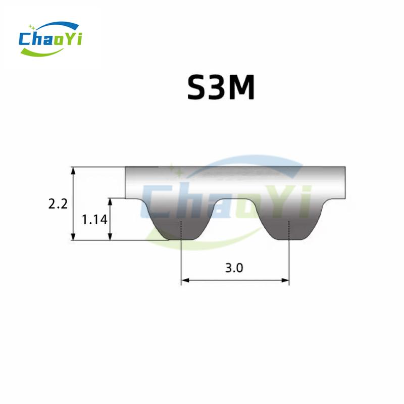S3M Rubber Synchronous Timing Belt Length 573 579 582 585 588 591 594 597 600 603 606 609mm Width 6-20mm Close Loop Drive Belt