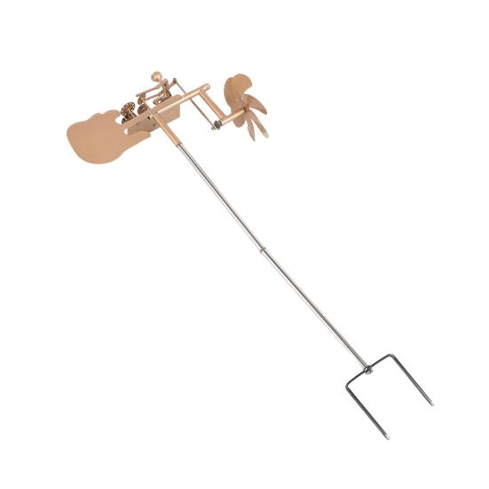 Yousheng Rock Drummer Windmill Handmade Metal Drummer Sculpture Garden Wind Spinner Percussionist Music Figurine for Patio Yard Lawn Decor