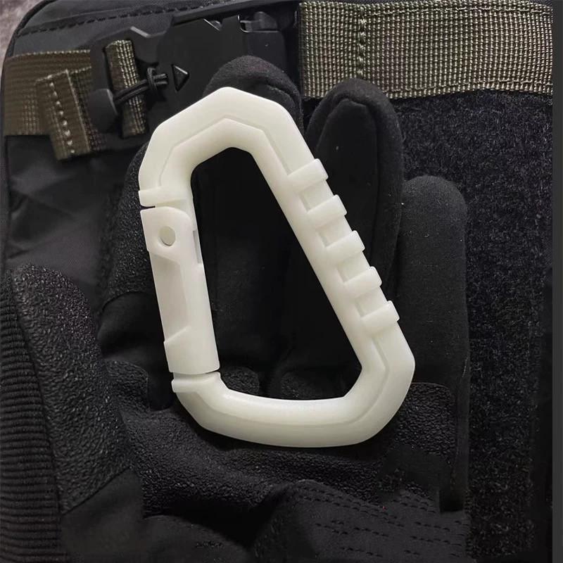 Luminous D-shaped Carabiner Outdoor Tactical Backpack Hook Buckle Multifunction Lightweight D-Ring Snap Hook Bag Accessories
