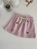 2026 Summer Girls Baby Pink Embroidered Puppy Polo Shirt & Skirt Set