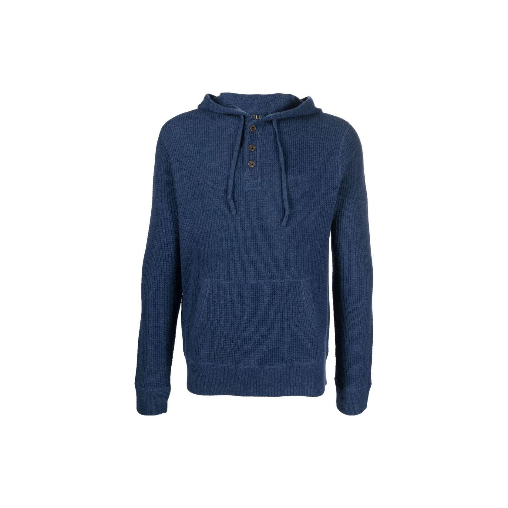 

Polo Ralph Lauren SS23 Однотонный Пуловер с капюшоном и застежкой на одну пуговицу Вязаный кашемировый свитер Мужской свитер Темно-синий 710890544-001 XL