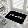 1/3pcs, "Get Naked" Bathroom Rug Set, Black And White, Includes Toilet Lid Cover And Bath Mat, Absorbent Non-Slip, Home Decor