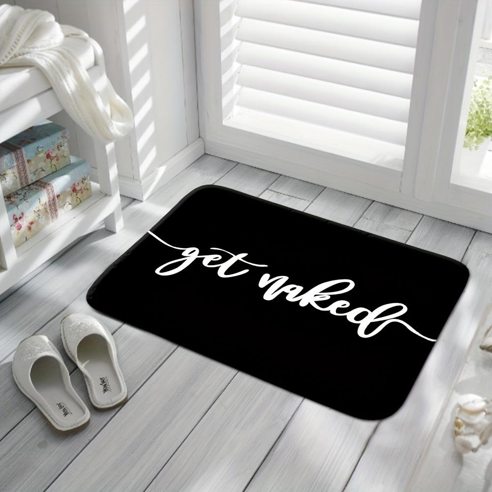 1/3pcs, "Get Naked" Bathroom Rug Set, Black And White, Includes Toilet Lid Cover And Bath Mat, Absorbent Non-Slip, Home Decor