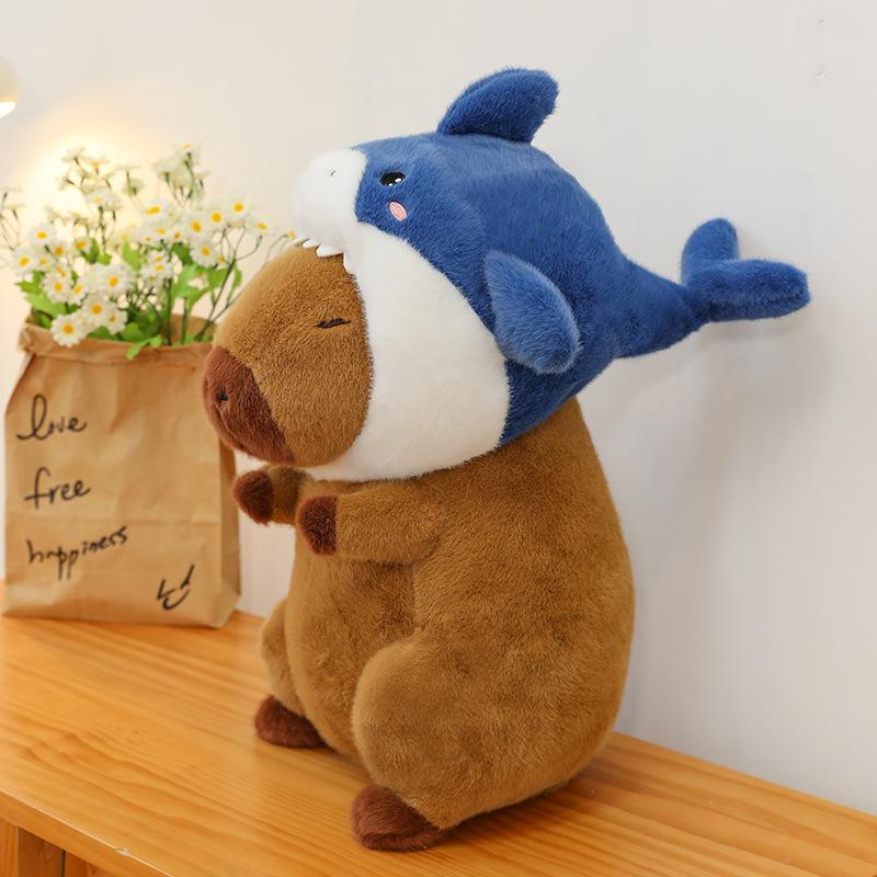 Shark Hood Kapibara Snot Bear Capybara Plush Toy Doll Children Sleeping Pillow Ragdoll