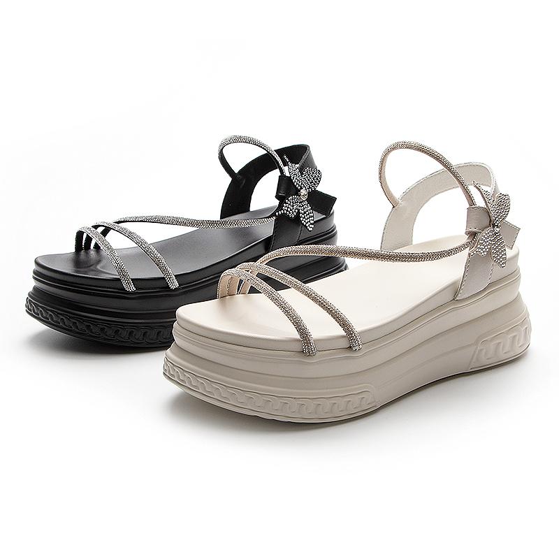Fashion AIYUQI Sandals Women New 2025 Summer Girl Sandals Outside Platform  Heel Height 7cm Fashion Rhinestone Korean Women's Sandal