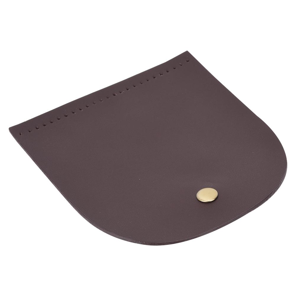 Bag Cover Split Leather Magnetic Buckle Hand Made Handbag Parts with Bronze Accessories 12.6x13.7cm(Brown )