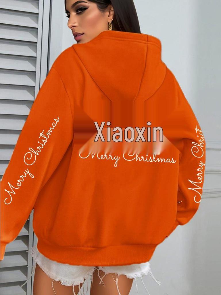 Merry Christmas Leopard Print Women's Hoodie Sweatshirt with Tree Pattern