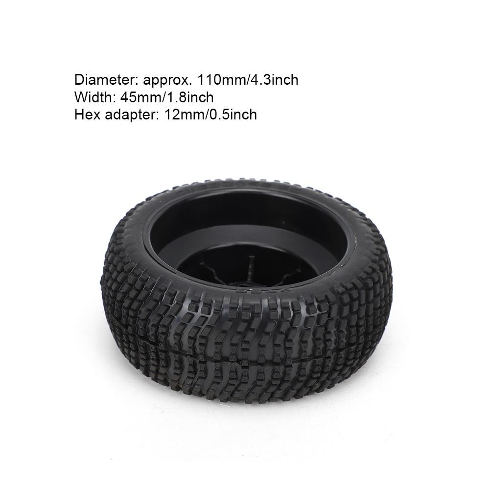 4 Pcs Rim Rubber Tires Set for RC Wheel 1:10 Short Course Truck Car Accessories