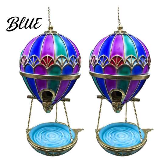 Stained Glass Bird Bath Hot Air