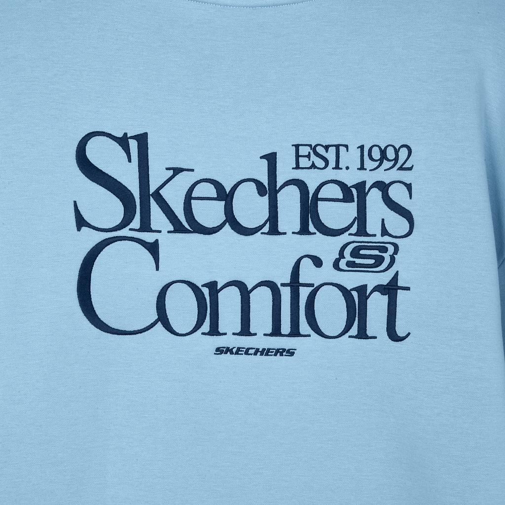 Skechers Simple College Knitted Embroidered Pullover Sweatshirt Unisex Sweatshirt Sky-Blue L324U106-04K4