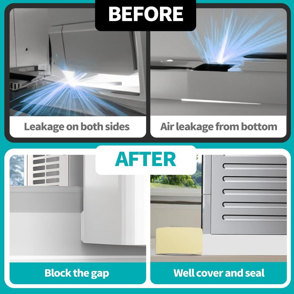 Foam Block for Midea U Shaped Window Air Conditioner Units, Air Conditioner Window Seal Kit,Winter Summer,Prevent Cold/hot Air Leakage.
