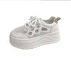 Platform women's shoes spring and summer 2025 new mesh light breathable small sports casual white shoes fashionable versatile