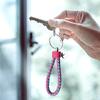 Leather Braided Woven Rope Keychain Diy Bag Pendant Key Car Holder Keyring