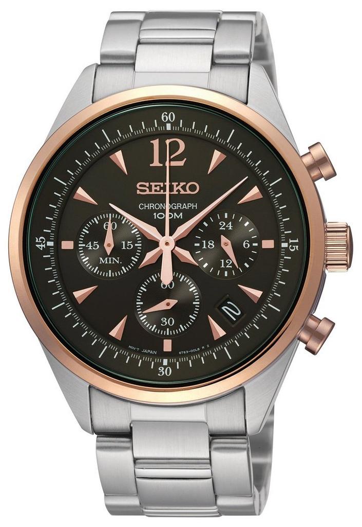 Seiko Seiko Watch Chronograph Black Dial Watch SSB068 Pánské