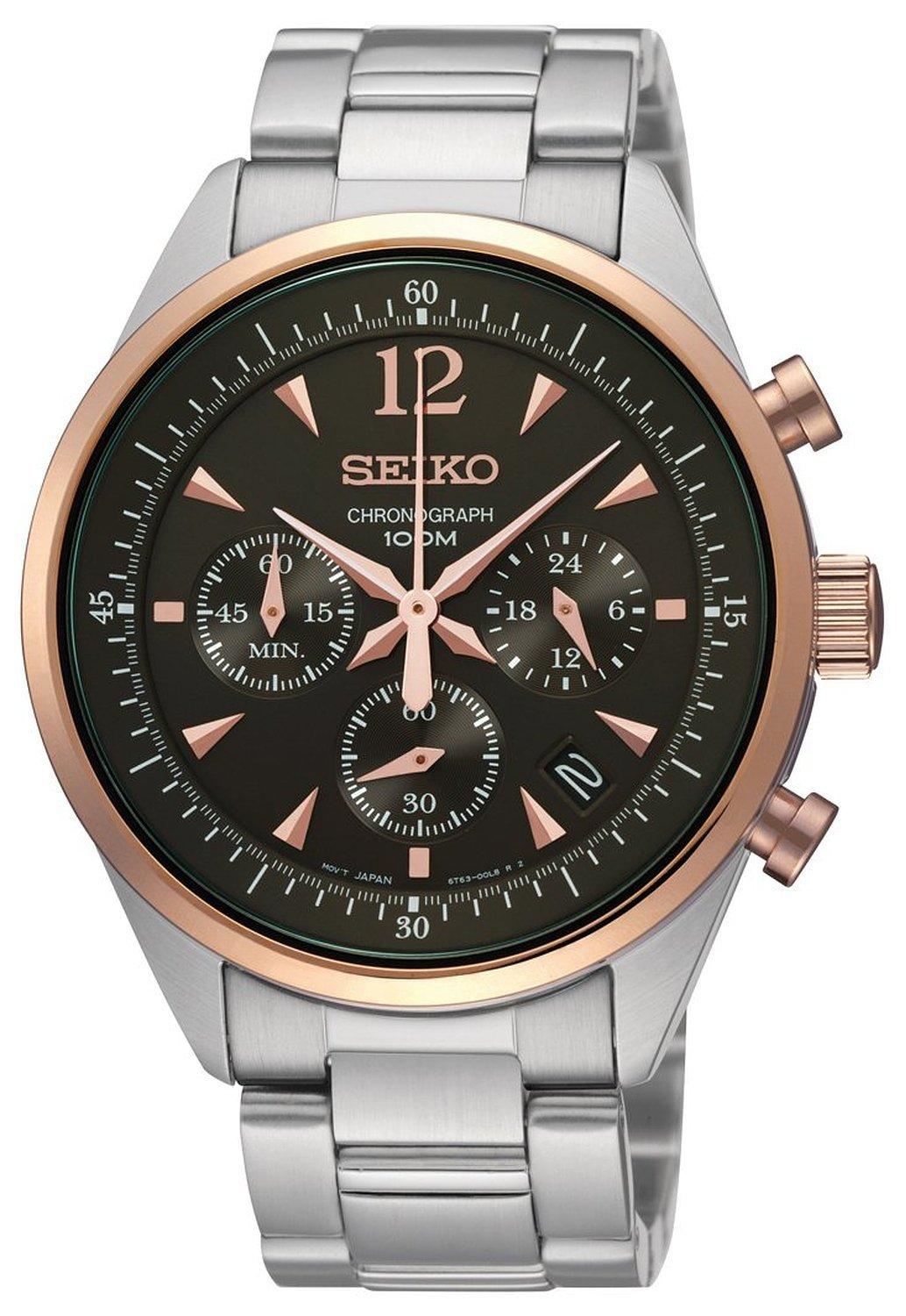 

[Seiko] Seiko Watch Chronograph Black Dial Watch SSB068 Men s