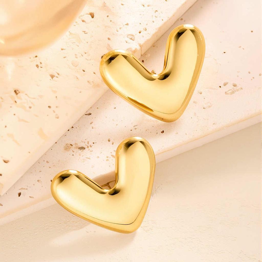 Geometric Irregular 18k Gold Titanium Steel Earrings for Women
