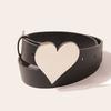 Women's belt trendy women's clothing accessories heart-shaped plate buckle new button head retro versatile cowhide belt versatile belt