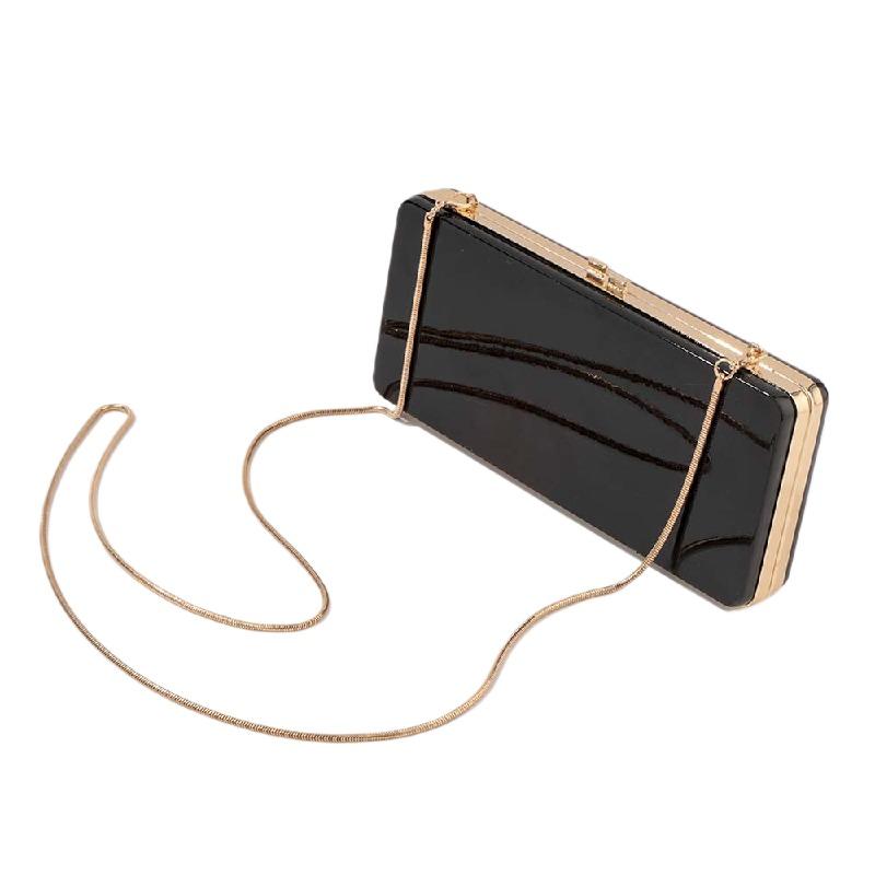 

New Shoulder Bag Crossbody Fashion Evening Party Clutch Hardware Clip Black Vintage Luxury Women s Handbag Bags Trend Wallet 21.5x3x9.5cm чёрный