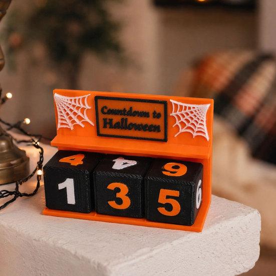 Halloween Entryway Decor Countdown Calendar Block, 3D Printed Advent Calendar, Spooky Daily Count Down To Table for Mantel, Tiered Tray Centerpiece