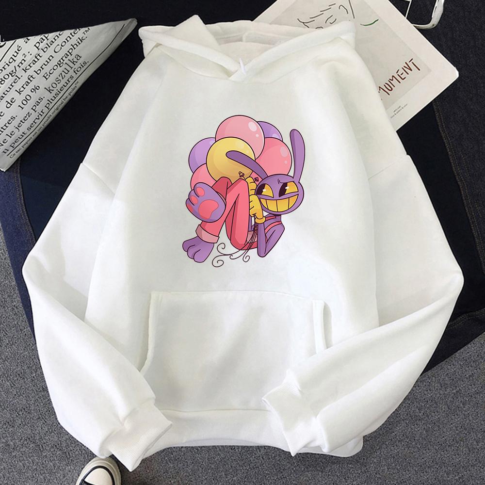 Digital Circus Jax Hoodie Fashion Women Aesthetic Graphic Kawaii Rabbit Hug Balloons Hoodies Cartoon Pullover Sweatshirts