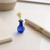Miniature Vase, Tiny Blue Glass Vase, Small Flower Holder, Cute Mini Vase for Miniature Houses DIY Refrigerator Magnets (Magnets Not Included)