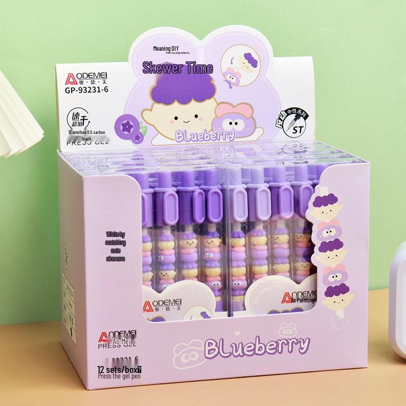 6-Piece DIY Neutral 0.5mm Click Pen Set for Students - Fun and Free Combination