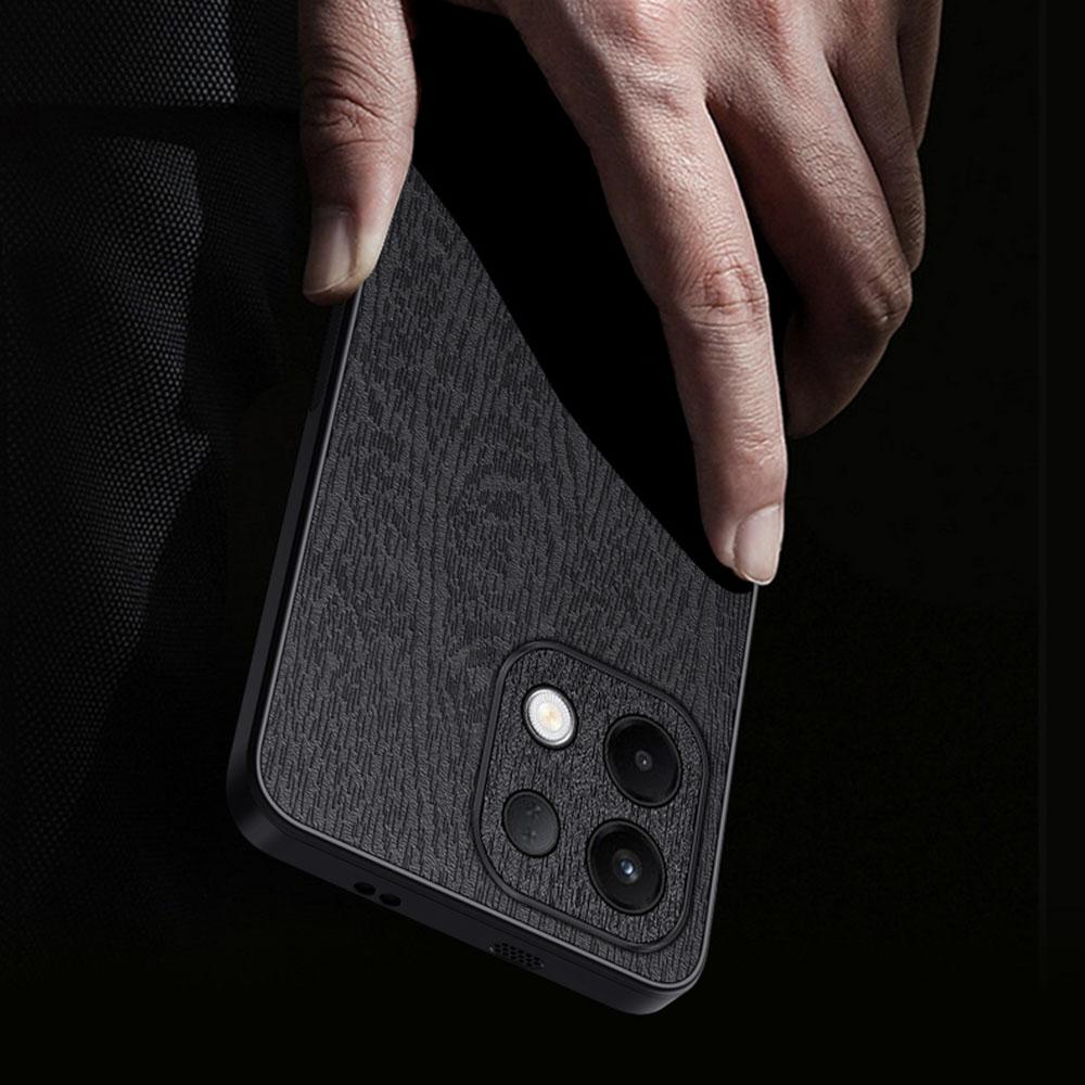 

Wood Texture Case For Oppo K13 5G/K13x/K12s (China) PU Leather Coated PC TPU Phone Cover Black