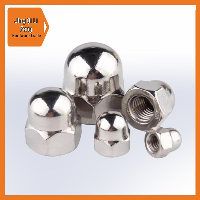 201 Stainless Steel Hexagon Cap Nut, M4-M16 Round Head Decorative Nut
