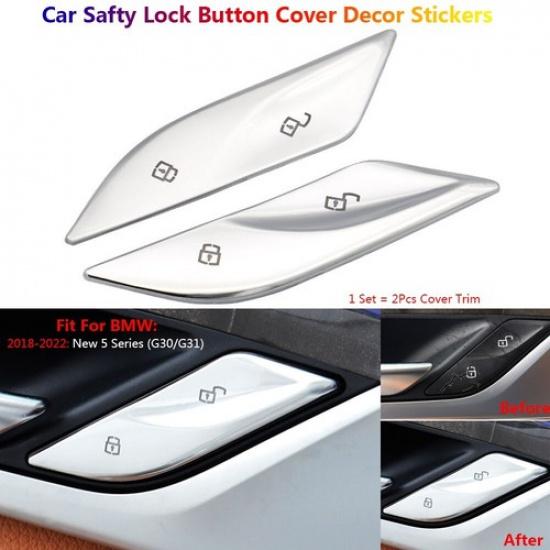 2 x For BMW 5 Series G30 Car Interior Inner Door Safety Lock Switch Button Cover