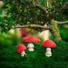 3PCS Fairy Garden Miniatures Mini Mushroom Garden Decoration Resin Mushroom Glow In The Dark Craft Landscape Mushroom Statue