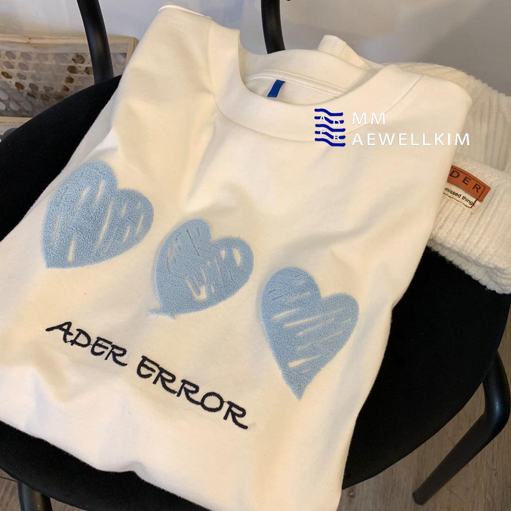 Men Women Summer Korean Fashion Sweat Top Tees Oversize Embroidery Cotton outfits Female Costume