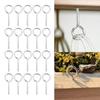 20Pcs Self Tapping Screws Eyes Bolts Heavy Duty Stainless Steel Eyes Screw Metal Small Tapping Screw Hook Rings Enduring