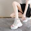 Fashion 9.5CM Women Summer Sandals Open Toe Woven Platform Wedge Sneakers Slippers 2025 Women Casual Shoes Beach Sandálias Das Mulheres