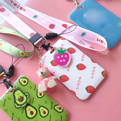 Fruits avocat fraise lanière Badge porte-carte d'identité sangle de cou téléphone portable sangles de cou fournitures scolaires de bureau accessoire cadeau