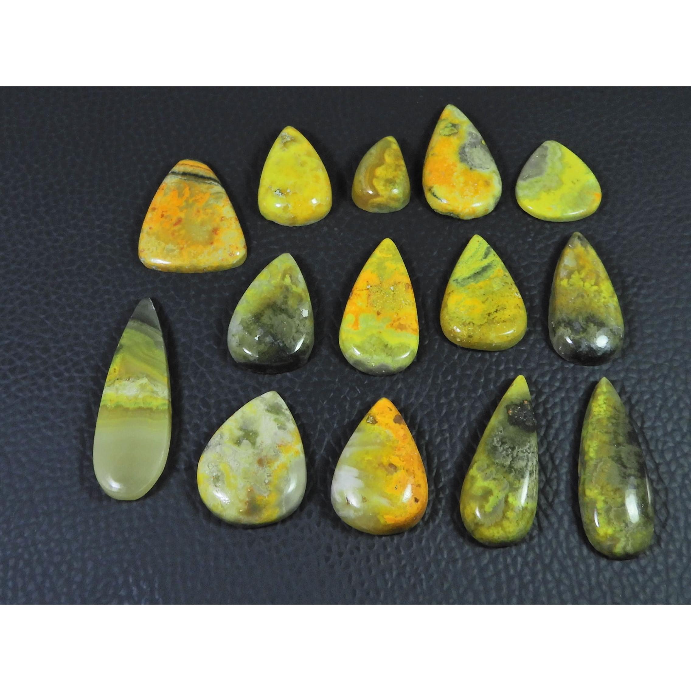 182Cts. Bumble Bee Jasper Natural Cabochon Mix Loose Gemstone 14Pcs Lot C-1830