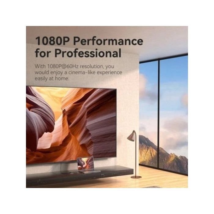 Adaptador Vention ACYHB USB-C Macho + USB-A Macho a HDMI Hembra 1080P Gris 0.15m