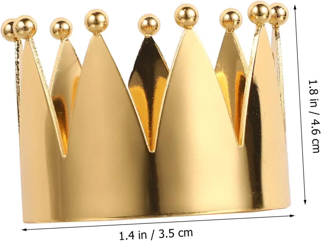 96PCS Crown Napkin Ring Holiday Napkin Ring Gold Napkin Clasp Mini Crown Gold Delicate Ring Edge Cutlery Stainless Steel Banquet